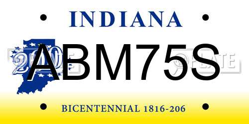ABM75S Indiana License Plate