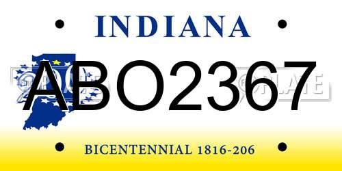 ABO2367 Indiana License Plate