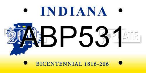 ABP531 Indiana License Plate