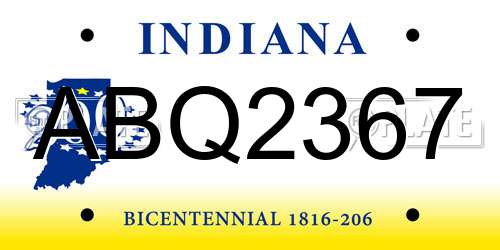 ABQ2367 Indiana License Plate