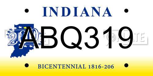 ABQ319 Indiana License Plate