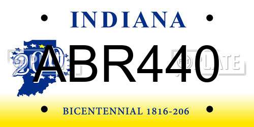 ABR440 Indiana License Plate