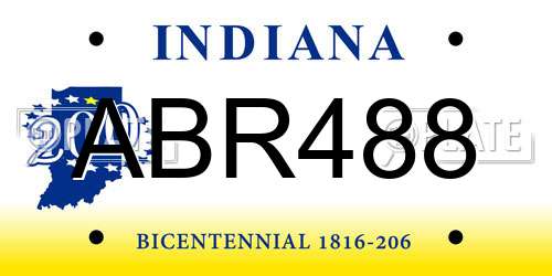 ABR488 Indiana License Plate