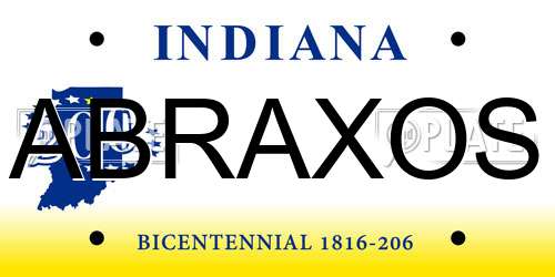 ABRAXOS Indiana License Plate