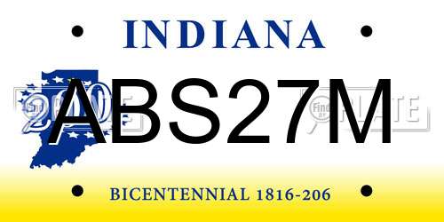 ABS27M Indiana License Plate