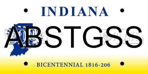 ABSTGSS Indiana License Plate