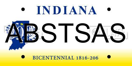 ABSTSAS Indiana License Plate