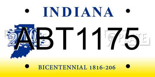 ABT1175 Indiana License Plate