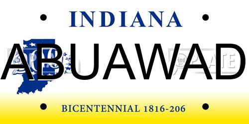 ABUAWAD Indiana License Plate