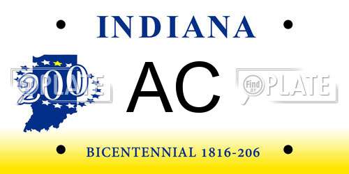 AC Indiana License Plate