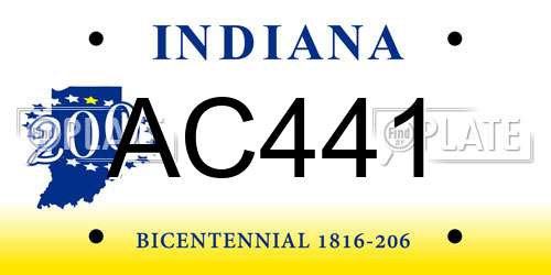 AC441 Indiana License Plate