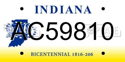 AC59810 Indiana License Plate
