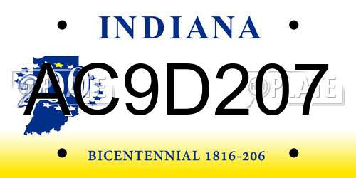 AC9D207 Indiana License Plate