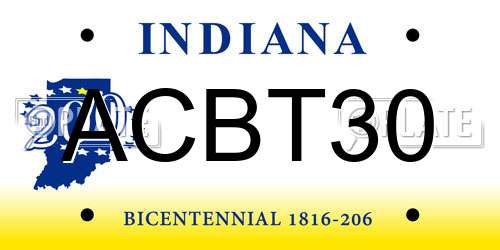 ACBT30 Indiana License Plate