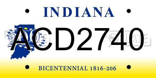 ACD2740 Indiana License Plate