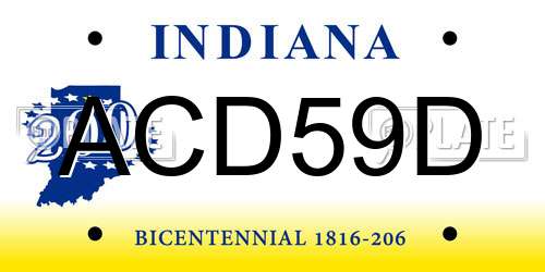 ACD59D Indiana License Plate