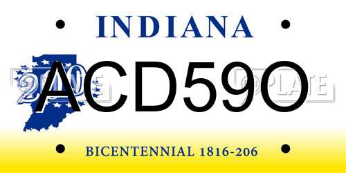 ACD59O Indiana License Plate