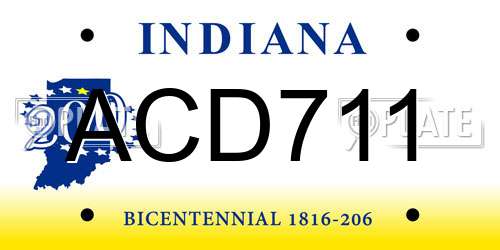 ACD711 Indiana License Plate