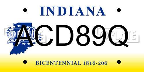 ACD89Q Indiana License Plate