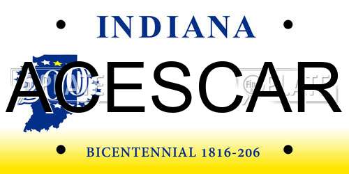 ACESCAR Indiana License Plate