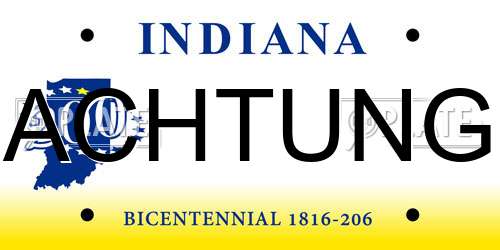 ACHTUNG Indiana License Plate