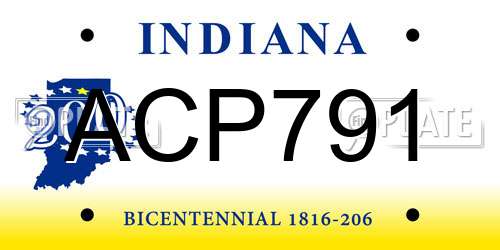 ACP791 Indiana License Plate