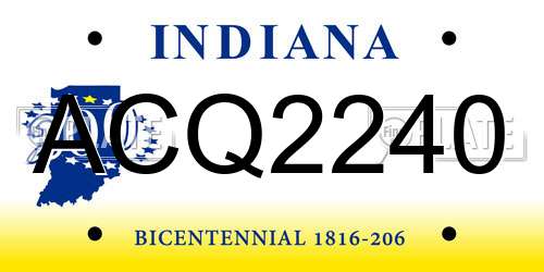 ACQ2240 Indiana License Plate