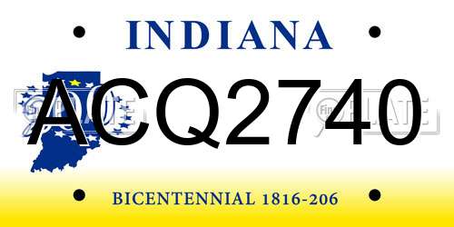 ACQ2740 Indiana License Plate