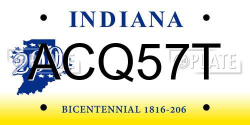 ACQ57T Indiana License Plate