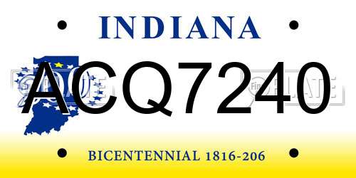 ACQ7240 Indiana License Plate