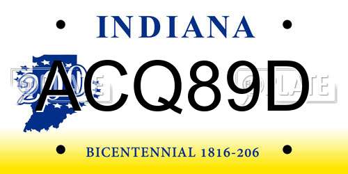 ACQ89D Indiana License Plate
