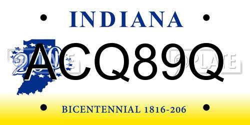 ACQ89Q Indiana License Plate