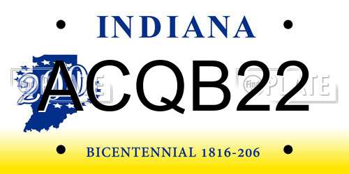 ACQB22 Indiana License Plate