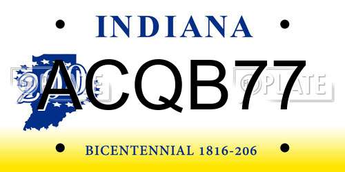 ACQB77 Indiana License Plate