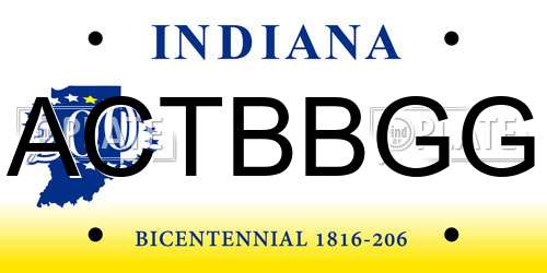 ACTBBGG Indiana License Plate