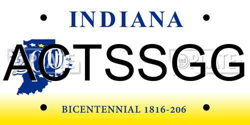 ACTSSGG Indiana License Plate