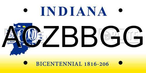 ACZBBGG Indiana License Plate