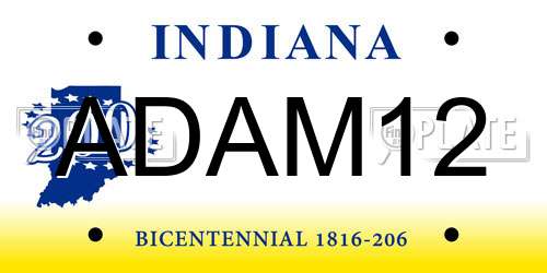 ADAM12 Indiana License Plate