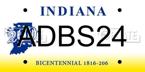 ADBS24 Indiana License Plate