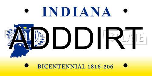 ADDDIRT Indiana License Plate