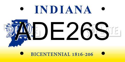 ADE26S Indiana License Plate
