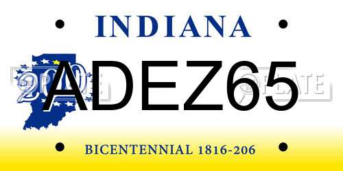 ADEZ65 Indiana License Plate