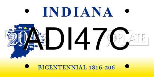 ADI47C Indiana License Plate
