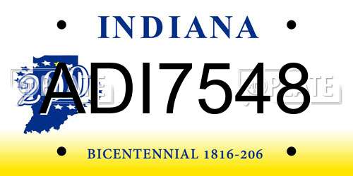 ADI7548 Indiana License Plate