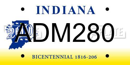ADM280 Indiana License Plate