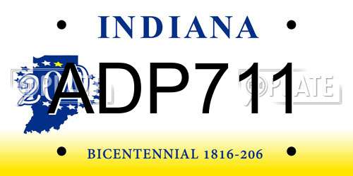 ADP711 Indiana License Plate