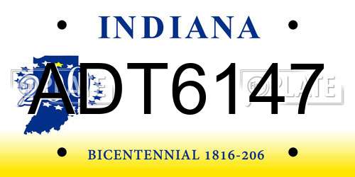 ADT6147 Indiana License Plate