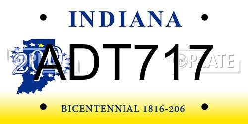 ADT717 Indiana License Plate