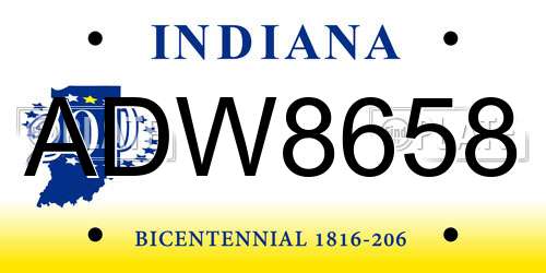 ADW8658 Indiana License Plate
