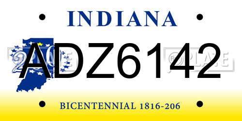 ADZ6142 Indiana License Plate